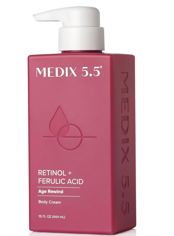 Medix 5.5 Retinol Body Lotion Skincare Moisturizer | Anti Aging Retinol Body Cream | Skin Care Tightening Lotion For Women & Men Helps Diminish Look Of Crepey Skin, Wrinkles, & Fine Lines, 15 Fl Oz